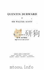 Quentin Durward   1906  PDF电子版封面    SIR WALTER SCOTT and R. W. BRU 
