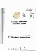 MONTHLY INSPECTION SUMMARY REPORT NUREG-0025-1 JANUARY 1976     PDF电子版封面     