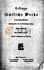 LESSINGS SAMTLICHE WERKE V.20     PDF电子版封面     