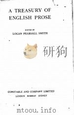 A TREASURY OF ENGLISH PROSE   1922  PDF电子版封面    LOGAN PEARSALL SMITH 