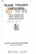 MARK TWAIN‘S SPEECHES   1923  PDF电子版封面    WILLIAM DEAN HOWELLS 