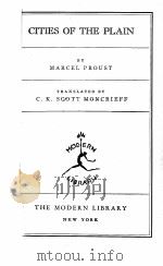 CITIES OF THE PLAIN   1938  PDF电子版封面    MARCEL PROUST AND C. K. SCOTT 