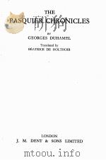 THE PASQUIER CHRONICLES   1947  PDF电子版封面     