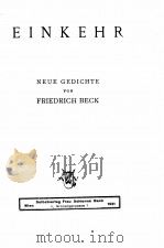 EINKEHR     PDF电子版封面    FRIEDRICH BECK 