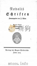 NOVALIS SCHRIFTEN 4   1923  PDF电子版封面     