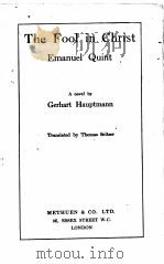 THE FOOL IN CHRIST EMANUEL QUINT   1910  PDF电子版封面     