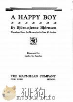 A HAPPY BOY   1931  PDF电子版封面    BJORNSTJERNE BJORNSON AND CARL 