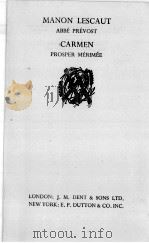 MANON LESCAUT ABBE PREVOST CARMEN PROSPER MERIMEE   1951  PDF电子版封面     