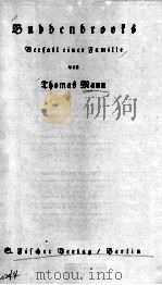 BUDDENBROOKS     PDF电子版封面    SHOMAS MANN 