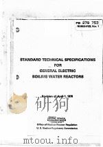 STANDARD TECHNICAL SPECIFICATIONS FOR GENERAL ELECTRIC BOILING WATER REACTORS NUREG-0123 REVISION 1     PDF电子版封面     