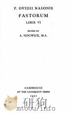P.OVIDI NASONIS FASTORUM LIBER Ⅵ（1921 PDF版）