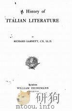 A HISTORY OF ITALIAN LITERATURE     PDF电子版封面     