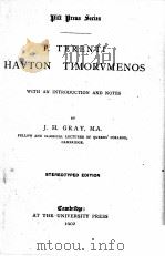 P.TERENTI HAVTON TIMORVMENOS STEREOTYPED EDITION（1902 PDF版）