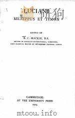 LUCIANI MENIPPUS ET TIMON   1904  PDF电子版封面    E.C.MACKIE 
