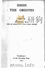 THE ORESTES   1907  PDF电子版封面    N.WEDD 