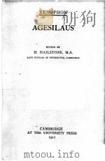 AGESILAUS   1911  PDF电子版封面    H.HAILSTONE 