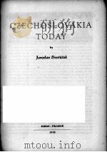 CZECHOSLOVAKIA TODAY   1955  PDF电子版封面    JAROSLAV DVORACEK 