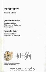 PROPERTY SECOND EDITION     PDF电子版封面  0316195170  JESSE DUKEMINIER AND JAMES E.K 