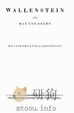 WALLENSTEIN   1926  PDF电子版封面    MAX VON BOEHN 