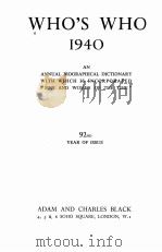 WHO‘S WHO 1940     PDF电子版封面     