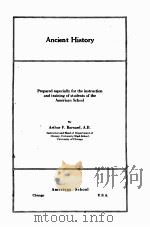 ANCIENT HISTORY   1925  PDF电子版封面     