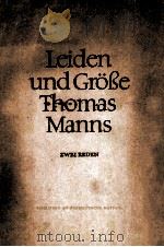 LEIDEN UND GROSSE THOMAS MANNS   1956  PDF电子版封面    HANS MAYER 