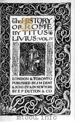 THE HISTORY OF ROME VOLUME Ⅳ     PDF电子版封面    TITUS LIVIUS 