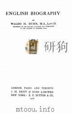 ENGLISH BIOGRAPHY   1916  PDF电子版封面    WALDO H.DUNN 