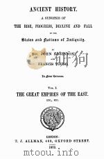 ANCIENT HISTORY FOUR VOLUMES   1873  PDF电子版封面     