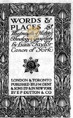 WORDS & PLACES   1921  PDF电子版封面    ISAAC TAYLOR 