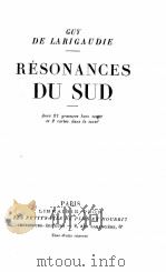 RESONANCES DU SUD   1938  PDF电子版封面     