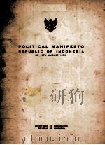 POLITICAL MANIFESTO REPUBLIC OF INDONESIA   1959  PDF电子版封面     