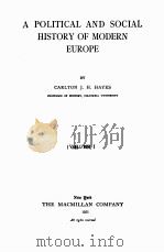 A POLITICAL AND SOCIAL HISTORY OF MODERN EUROPE   1925  PDF电子版封面    CARLTON J.H.HAYES 