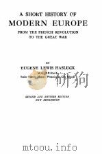 A SHORT HISTORY OF MODERN EUROPE SECOND AND REVISED EDITION     PDF电子版封面     