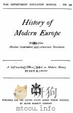 HISTORY OF MODERN EUROPE COURSE ONE   1944  PDF电子版封面    CARL L.BECKER 