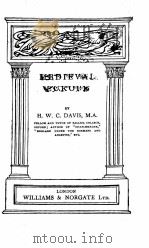 MEDIEVAL EUROPE   1926  PDF电子版封面    H.W.C.DAVIS 