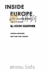 INSIDE EUROPE   1940  PDF电子版封面    JOHN GUNTHER 