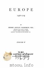 EUROPE 1598-1715   1922  PDF电子版封面    HENRY OFFLEY WAKEMAN 