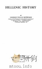 HELLENIC HISTORY   1926  PDF电子版封面    GEORGE WILLIS BOTSFORD 
