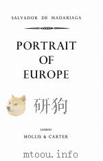 PORTRAIT OF EUROPE   1952  PDF电子版封面     