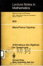 ARITHMETIQUE DES ALGEBRES DE QUATERNIONS   1980  PDF电子版封面  3540099832   