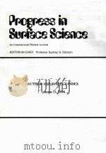 PROGRESS IN SURFACE SCIENCE：AN INTERNATIONAL REVIEW JOURNAL  AUTHOR AND SUBJECT INDEX  VOLUME 51   1996  PDF电子版封面     