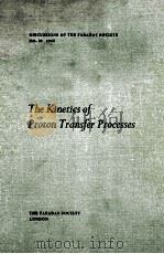 THE KINETICS OF PROTON TRANSFER PROCESSES（ PDF版）