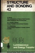 LUMINESCENCE AND ENERGY TRANSFER   1980  PDF电子版封面  3540103953   