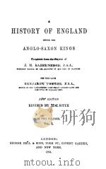 HISTORY OF ENGLAND UNDER THE ANGLO-SAXON KINGS VOL.Ⅰ NEW EDITION   1894  PDF电子版封面     