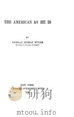 THE AMERICAN AS HE IS   1938  PDF电子版封面     