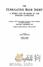 THE CUMULATIVE BOOK INDEX THIRTY-THIRD ANNUAL CUMULATION（1932 PDF版）