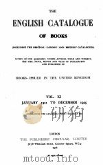 THE ENGLISH CATALOGUE OF BOOKS VOL.Ⅺ   1926  PDF电子版封面     