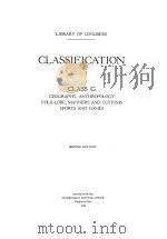 CLASSIFICATION CLASS G SECOND EDITION   1928  PDF电子版封面     