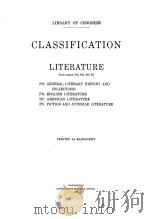 CLASSIFICATION LITERATURE P-S   1915  PDF电子版封面     